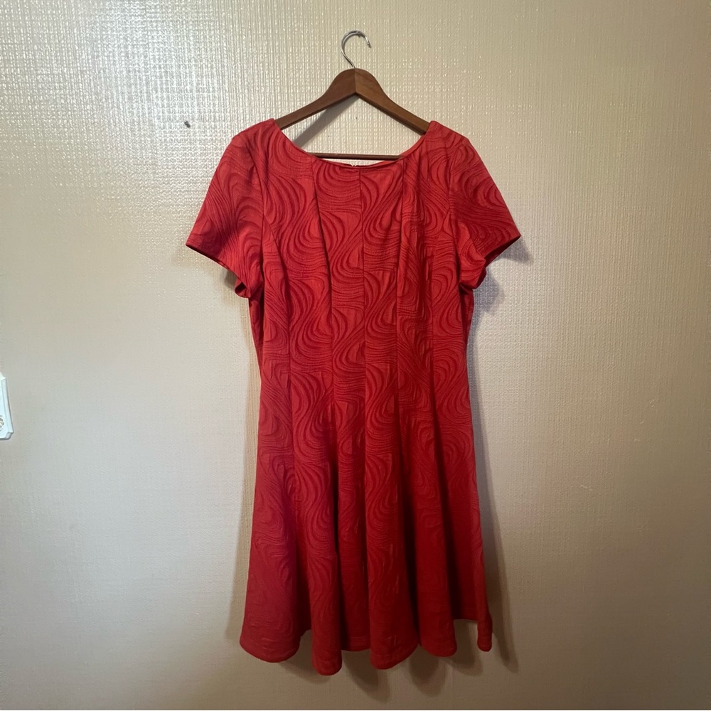 Elegant Orange Red Swirl Dress